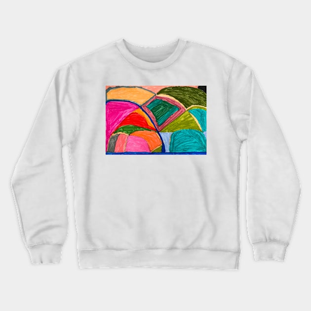 Colourful Abstract Rock Art Crewneck Sweatshirt by PodmenikArt